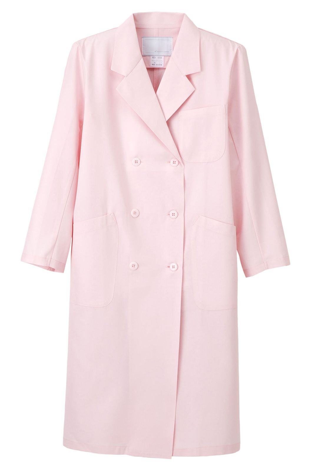 新品 ナガイレーベン 女子ダブル診察衣 KEX-5120(L) ピンク