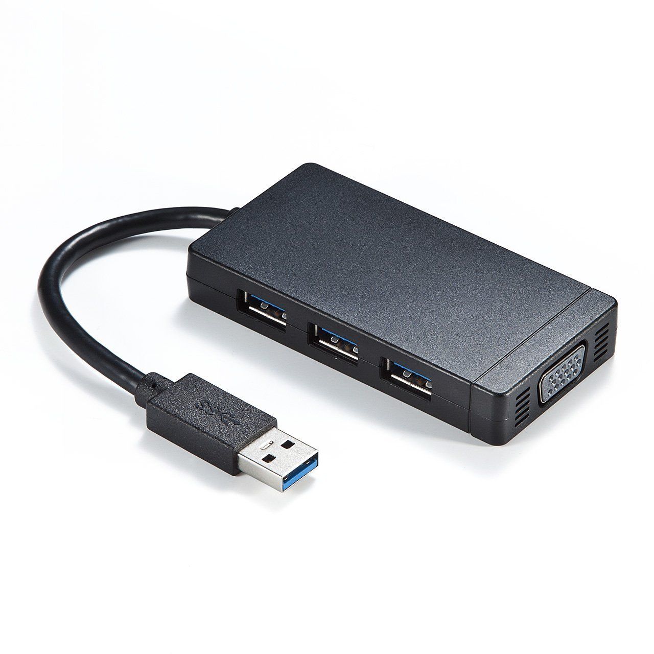 新品 サンワダイレクト USB3.0 VGA 変換アダプタ USB3.0ハブ付 1080p対応 ディスプレイ増設 デュアルモニタ ディスプレイアダプタ 400-HUB026