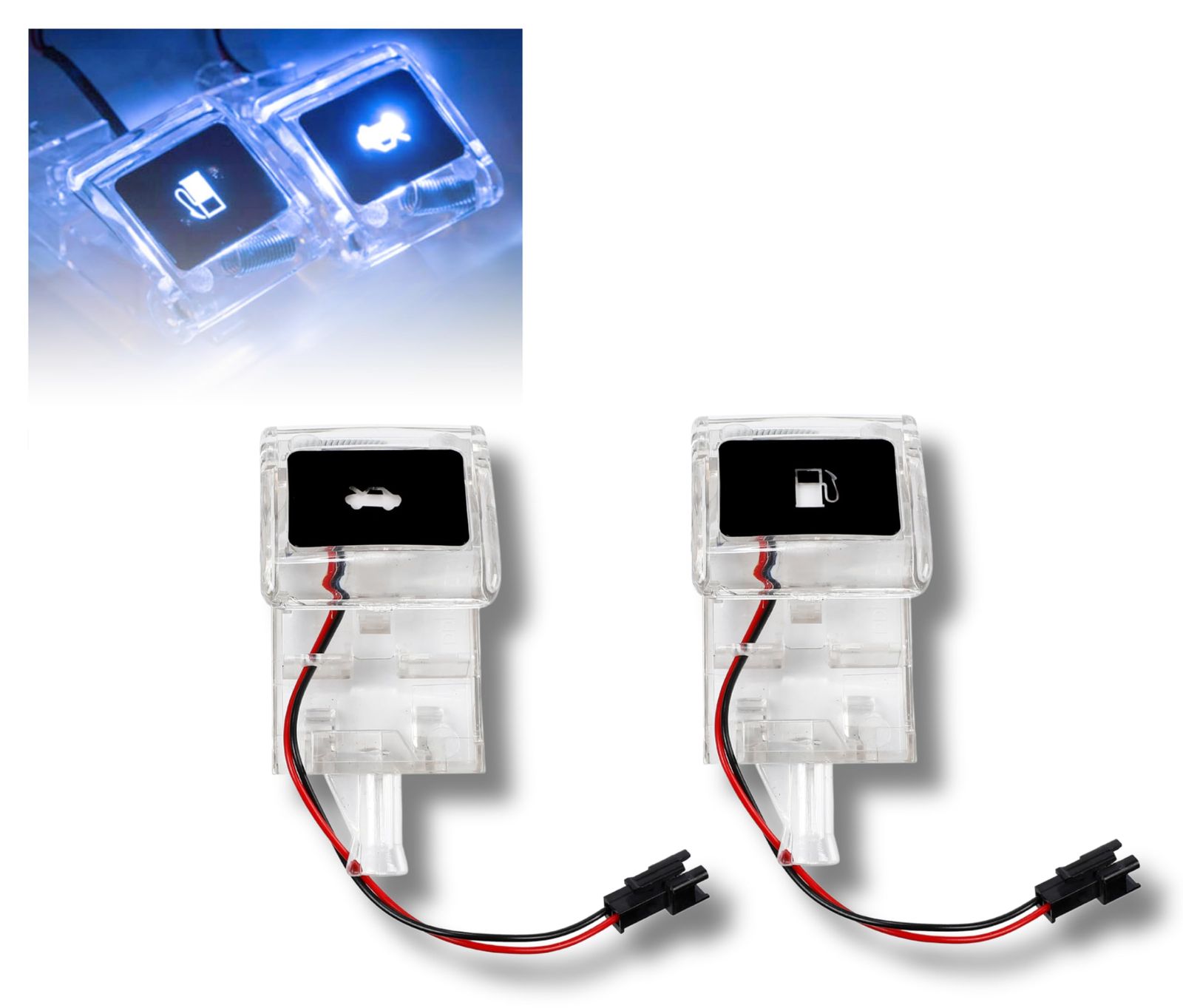 トヨタ車 青発光 汎用 給油口レバー ボンネットレバー LEDライト ハイエース 200系 アルファード等 多数適合 (ブルー発光) [ブルー発光]