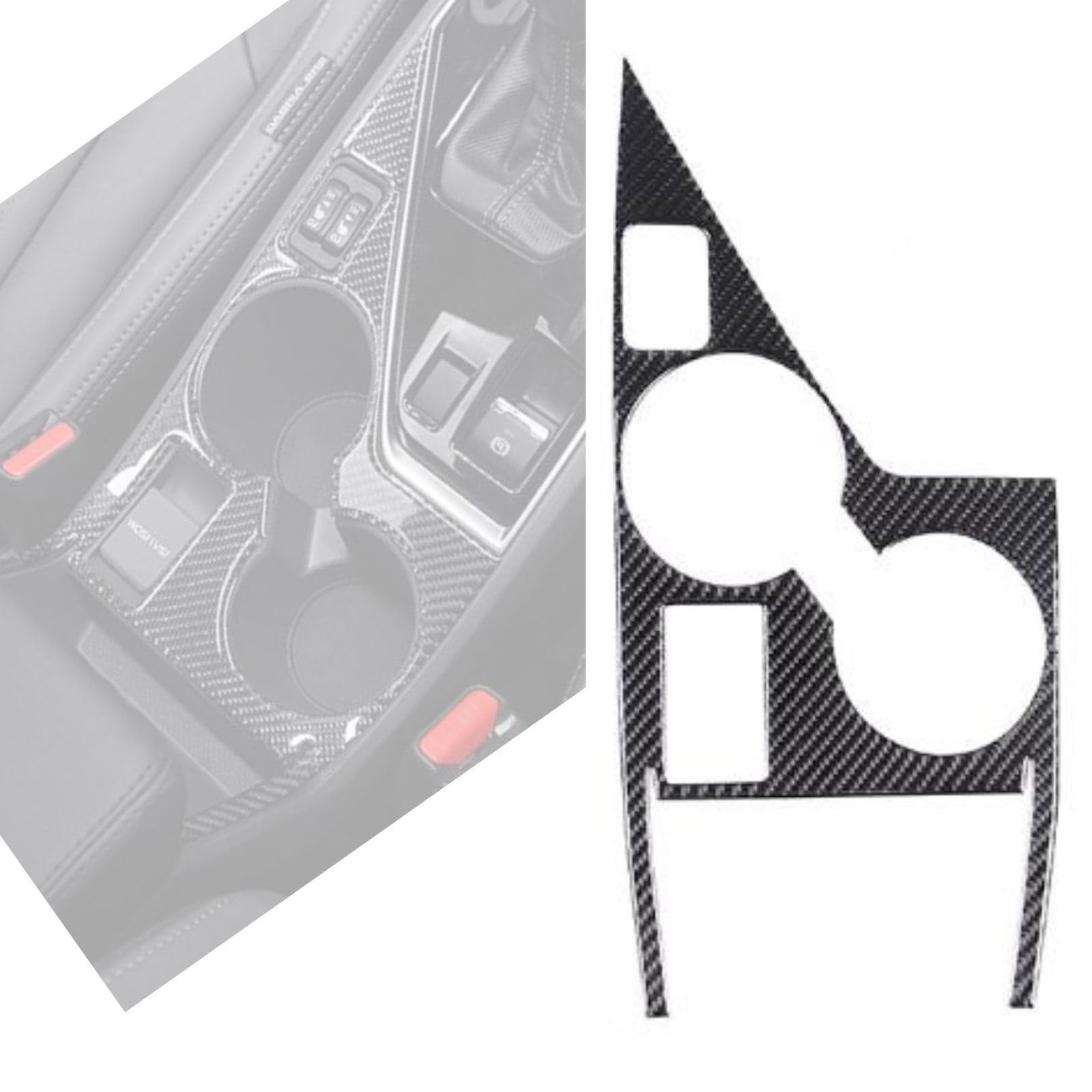 Partools スバル クロストレック GU系 専用 カーボンファイバー セントラルコントロールカップホルダーステッカー ガーニッシュ ブラック RHD 社外品 (カーボン) [カーボン]