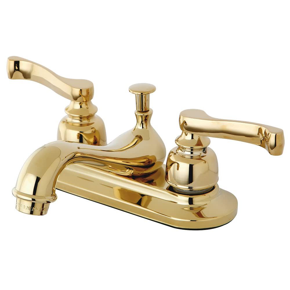 新品 Kingston Brass KB8602 Royale 4インチ センターセットバスルーム蛇口、光沢真鍮