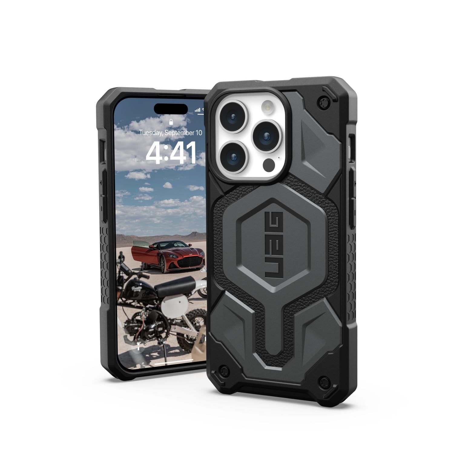 新品 URBAN ARMOR GEAR iPhone 15 Pro 2023対応耐衝撃ケース MONARCH PRO MagSafe対応 シルバー 【日本正規代理店品】 UAG-IPH23MA-PMS-SV