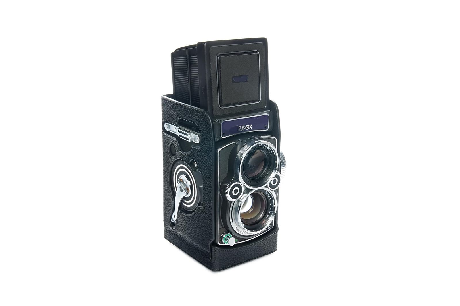 新品 TP Original Rolleiflex 2.8GX（シザークリップ付き）専用 ブルタイプ 本革 ボディケース ブラックレザーブラックステッチ
