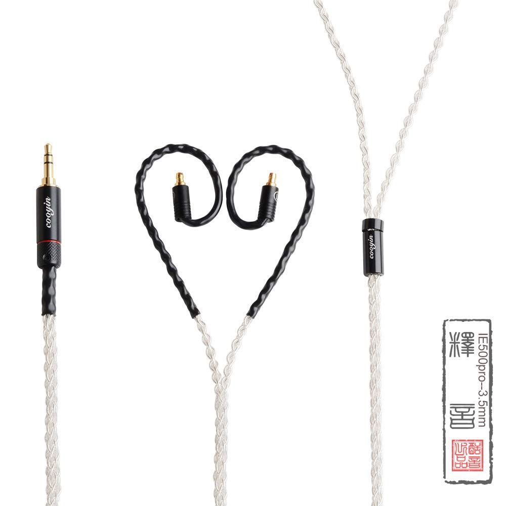 新品 cooyin リケーブル ie100pro イヤホンケーブル 着脱ケーブル 銀メッキ単結晶銅 8芯 ゼンハイザー用 ie500pro ie100pro ie400proなど適合 3.5mm