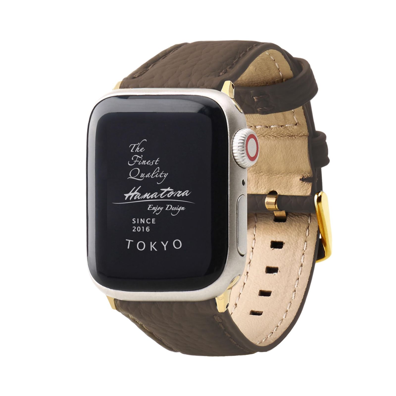 新品 [HANATORA] アップルウォッチ用バンド for AppleWatch バンド コンパチブル 41mm 40mm 38mm 本革 シュリンクレザー メンズ レディース トープ ゴールド AWBGZ01-M-Taupe-GO プレゼント人気 ギフト