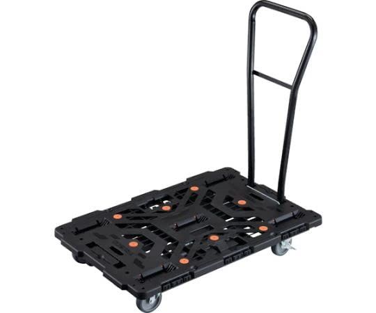 新品 TRUSCO(トラスコ) 連結式樹脂製平台車 ビートル 900X600 自在5輪(内2輪ストッパー付) スタッキング可能 脱着式ハンドル付 BT900J5S2HE100