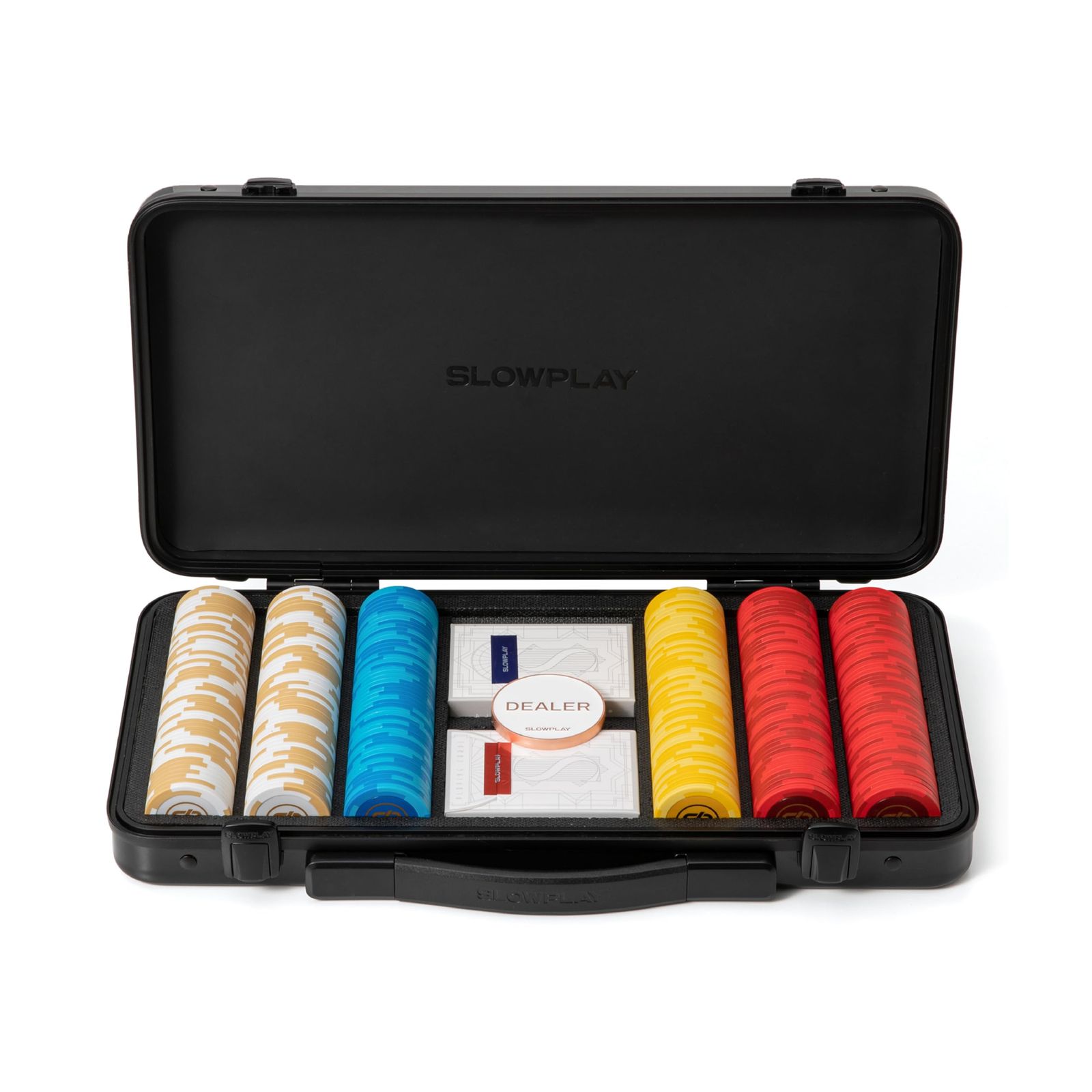 新品 SLOWPLAY Godel 14g テキサスホールデム用クレイポーカーチップセット 300枚 (無印) ドイツ製高耐久ポリカーボネートチップケース付き ポーカー愛好者にピッタリのプレゼント