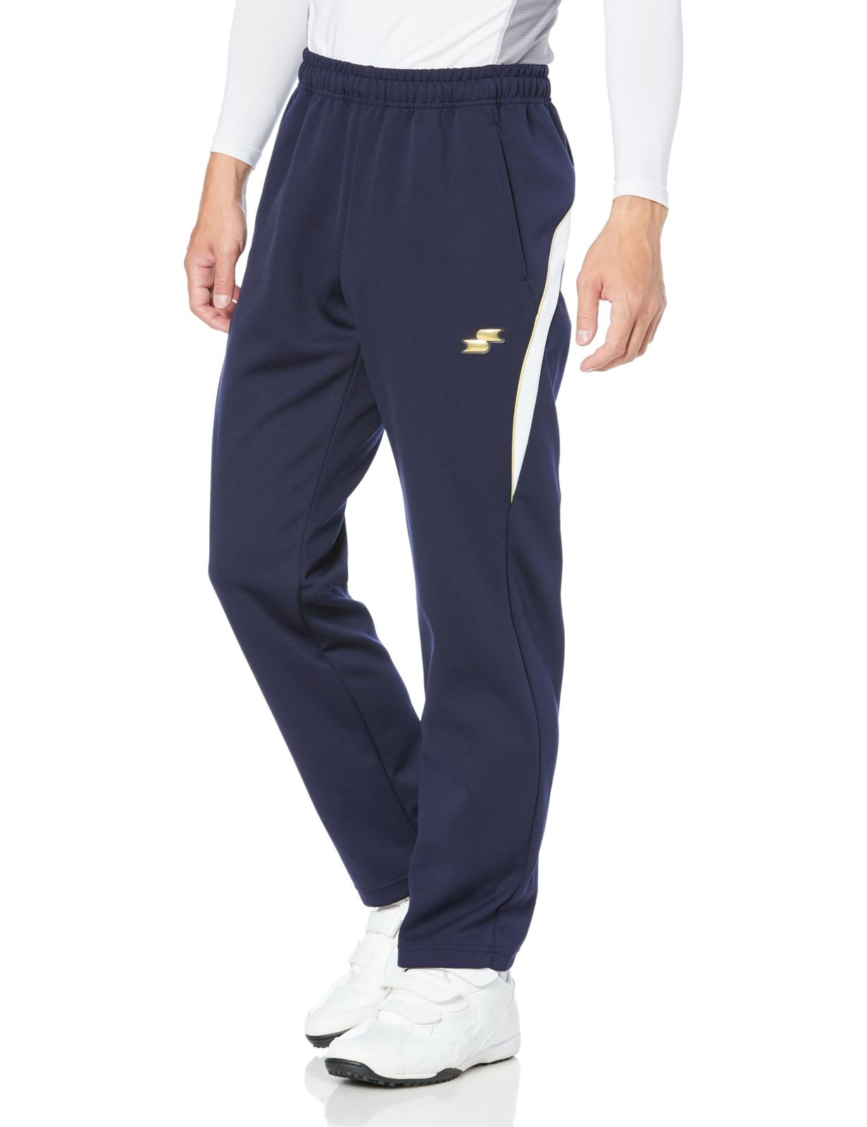 新品 [エスエスケイ] ロングパンツ ウォームアップパンツ DRF028P ネイビー×ホワイト (7010) M