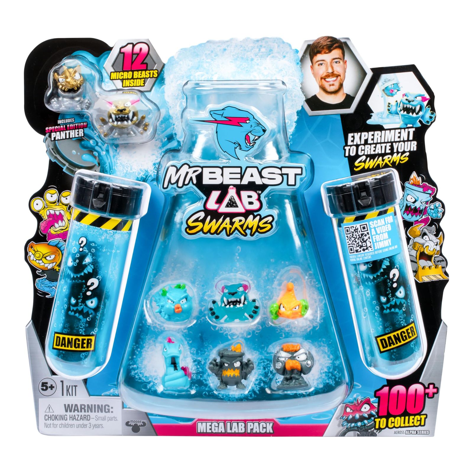 新品 MrBeast Lab Swarms Mega Lab Tuff Top 12個パック - 水を加えて試験管を振ってみてみてください。MrBeast コレクターキャラクター12個入り。100個以上集められます。スペシャルエディションパンサー付き