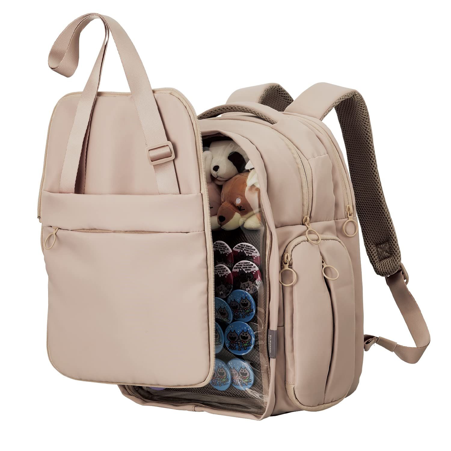 Brand New Elecom Backpack, Recommended Bag, Pain Bag, Medium Size, Detachable Front Parts, Mimicry Mode, Recommended Activity Mode, Greige BM-OGBP02MGY
