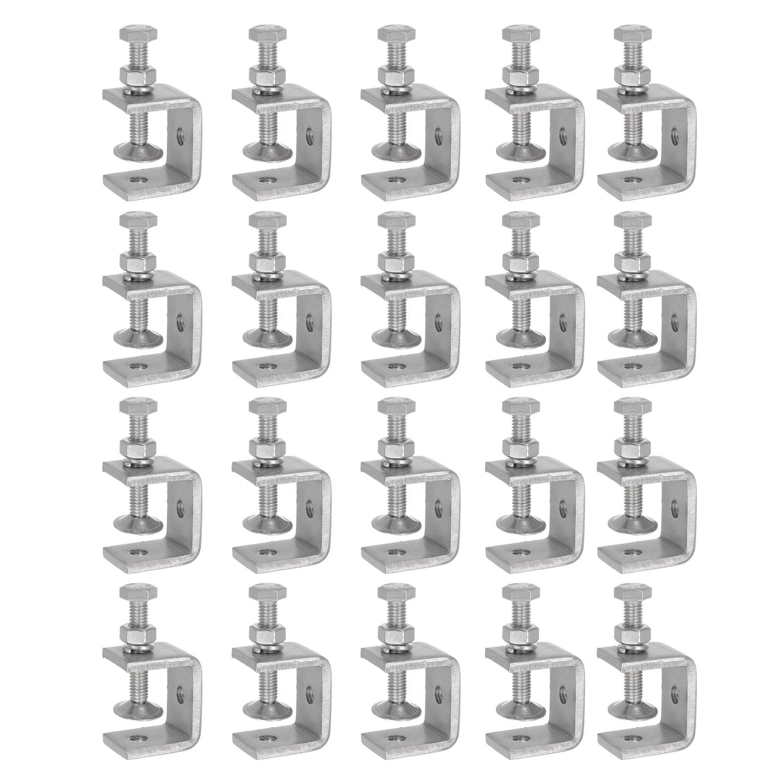 新品 uxcell ステンレス鋼Cクランプ 0.98 / 30mm 幅のジョー開口部 0-25mm クランピング範囲 木工溶接建築家庭用マウント用ステンレス鋼Cクランプ 20個