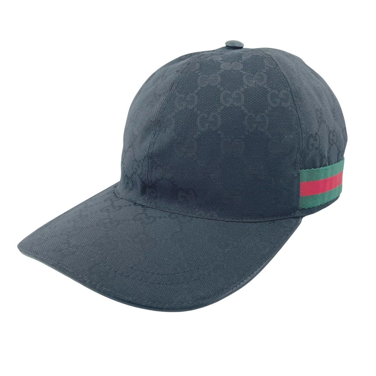 中古】GUCCI グッチ GGキャンバス ベースボールキャップ 黒 200035