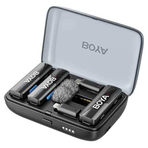 BOYA BOYALINK 2 ワイヤレスマイクピンマイク android/iphone/カメラ/PCに対応 2段階ノイズキャンセリング 300m伝送距離 48kHz/24bit 高感度マイク 6段階ゲイン調整 クリップ式スマホ マイク プラ 554c4cfa