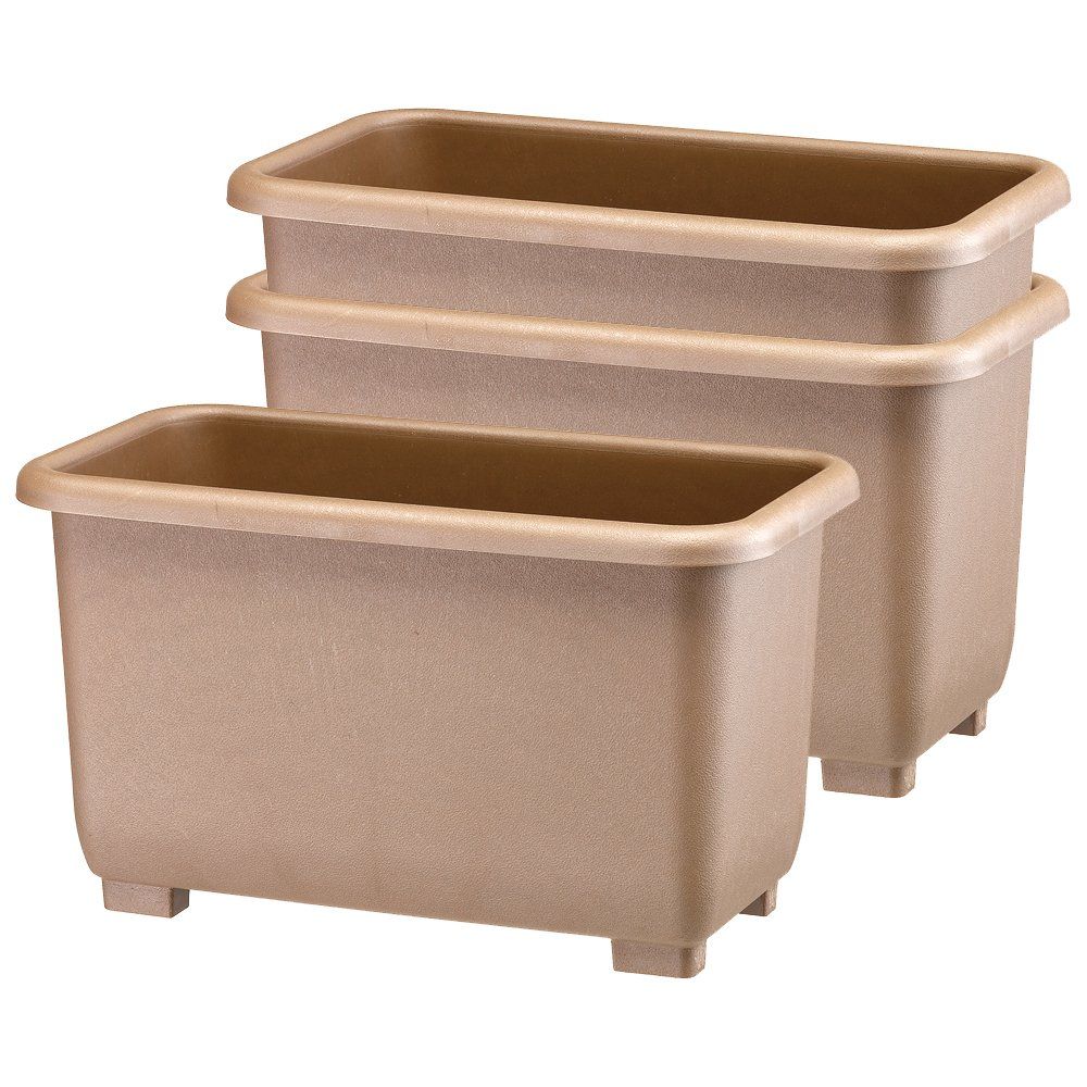 大和プラスチック eco&eco ウインプランター 深55型 550×300×H320mm エコブラウン 3個セットAR