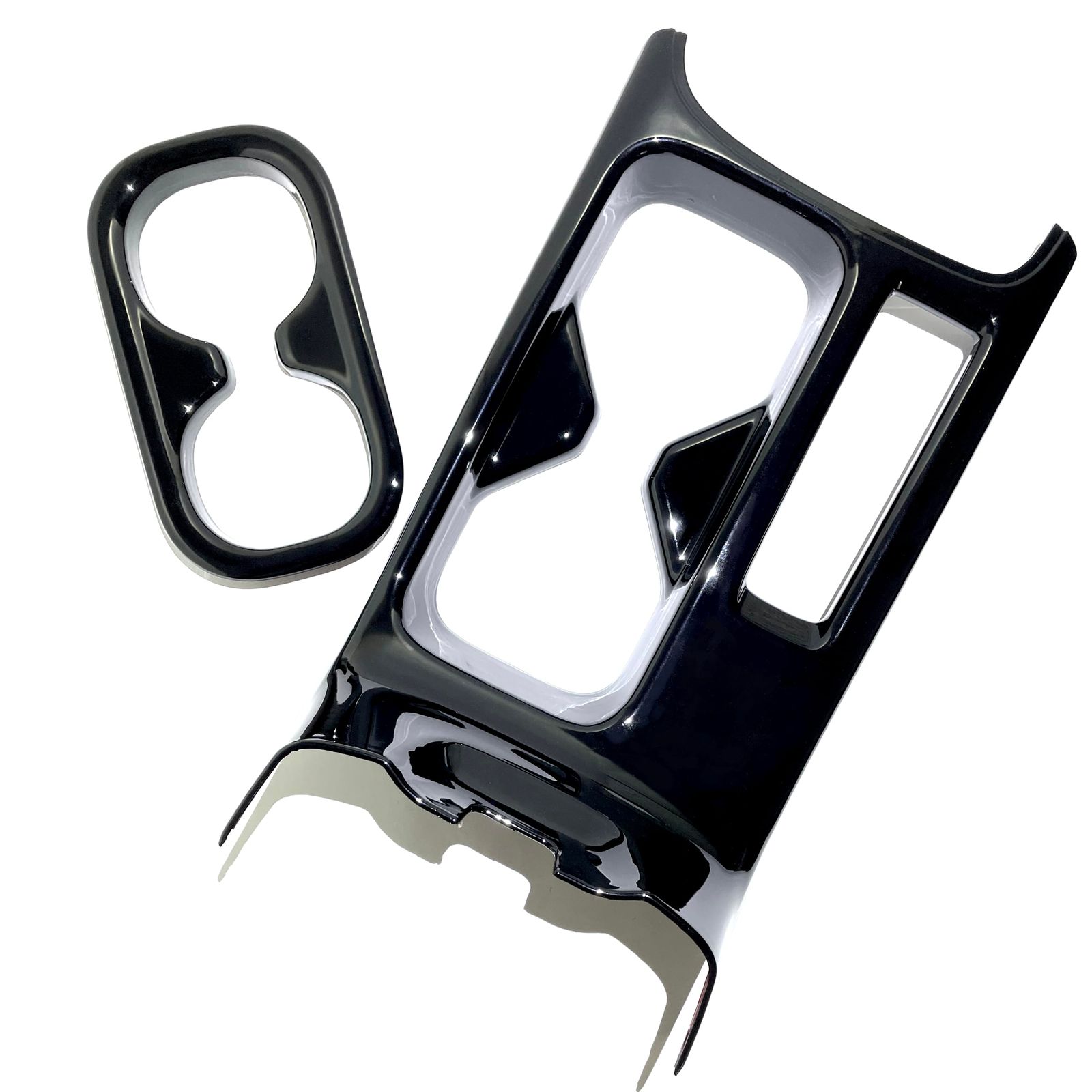 Flatland 新型 ヴェゼル RV 系 RV3 RV4 RV5 RV6 アクセサリー 内装 カスタム パーツ フロント ドリンクカップホルダーパネル リアドリンクカップホルダー パネルセット (ピアノブラック) [ピアノブラック]