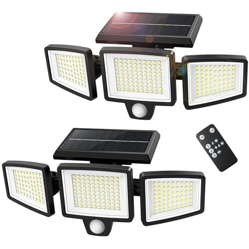 【新品】「アセキ」ソーラーライト 屋外 防水 センサー 2個セット【極高輝度・210LED・3面発光・業界最大3000ルーメン】3つ知能モード 2200mAh大容量バッテリー 人感センサー 360°角度調整可能 防犯 自動点灯/消灯 ガレージ d7b2b5a1