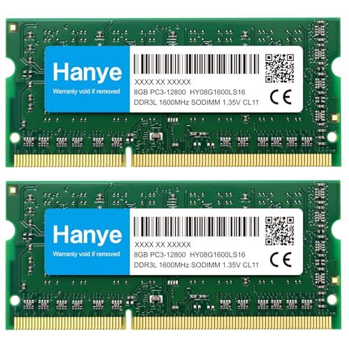 ノートPC用メモリ DDR3L-1600 PC3-12800 16GB（8GBx2枚）SODIMM Hanye【5年保証】t 292b322e