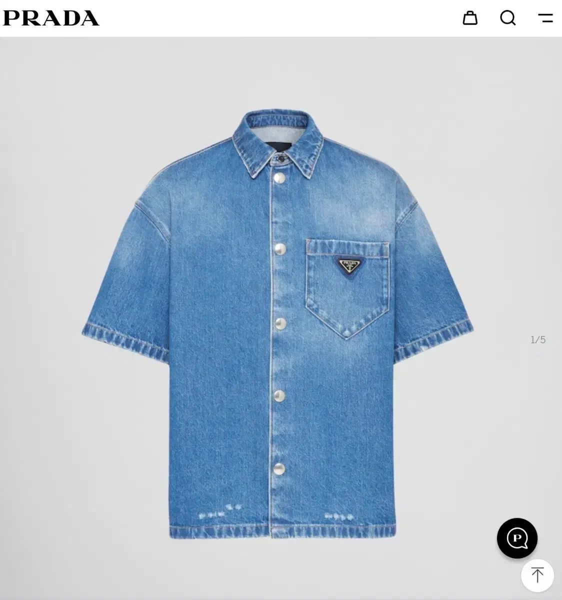 PRADA プラダ デニム 半袖シャツ Lサイズ (1回試着)