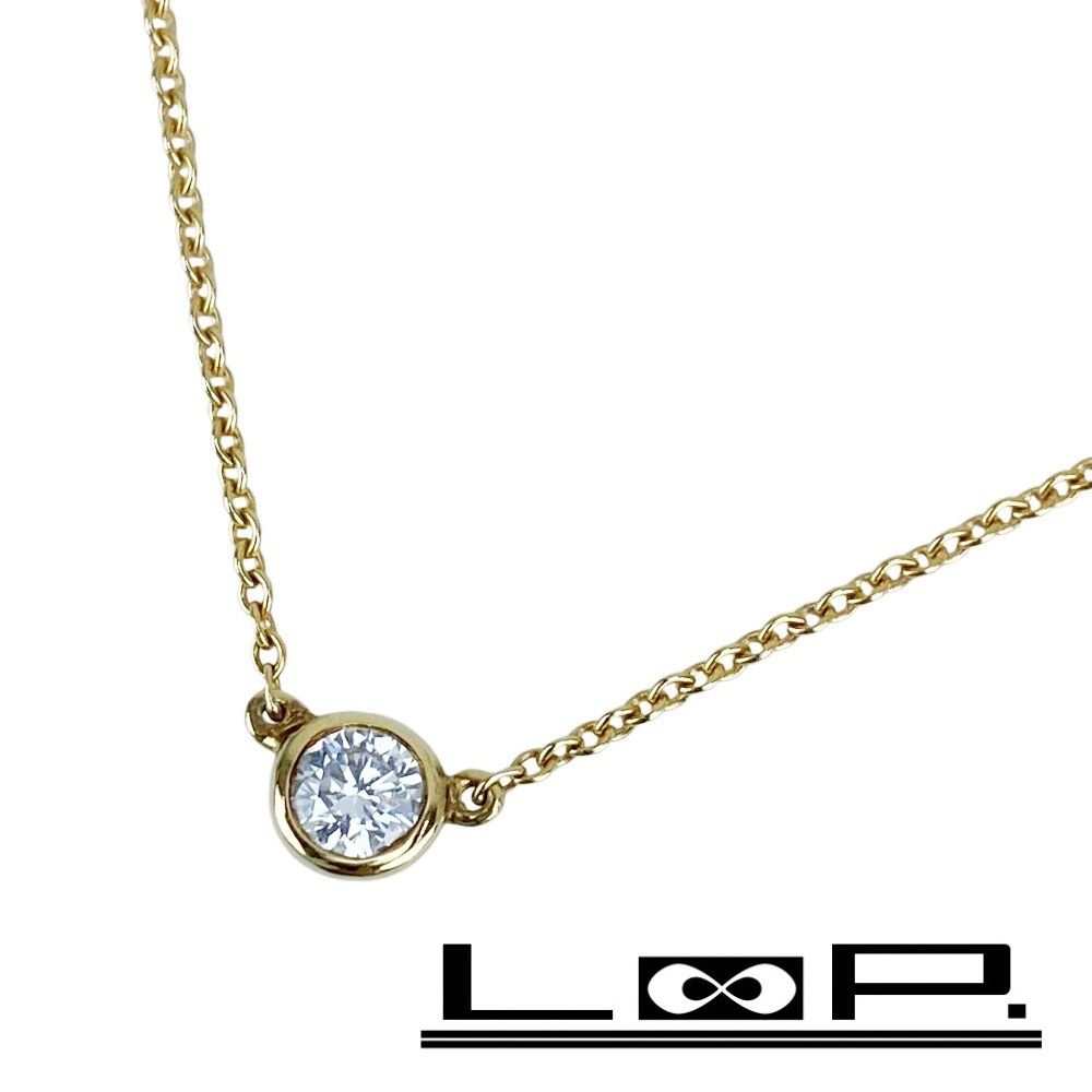 ティファニー ■美品■ バイザヤード ネックレス 1PD ダイヤ K18 YG750 イエローゴールド 1.7g 【537325】13