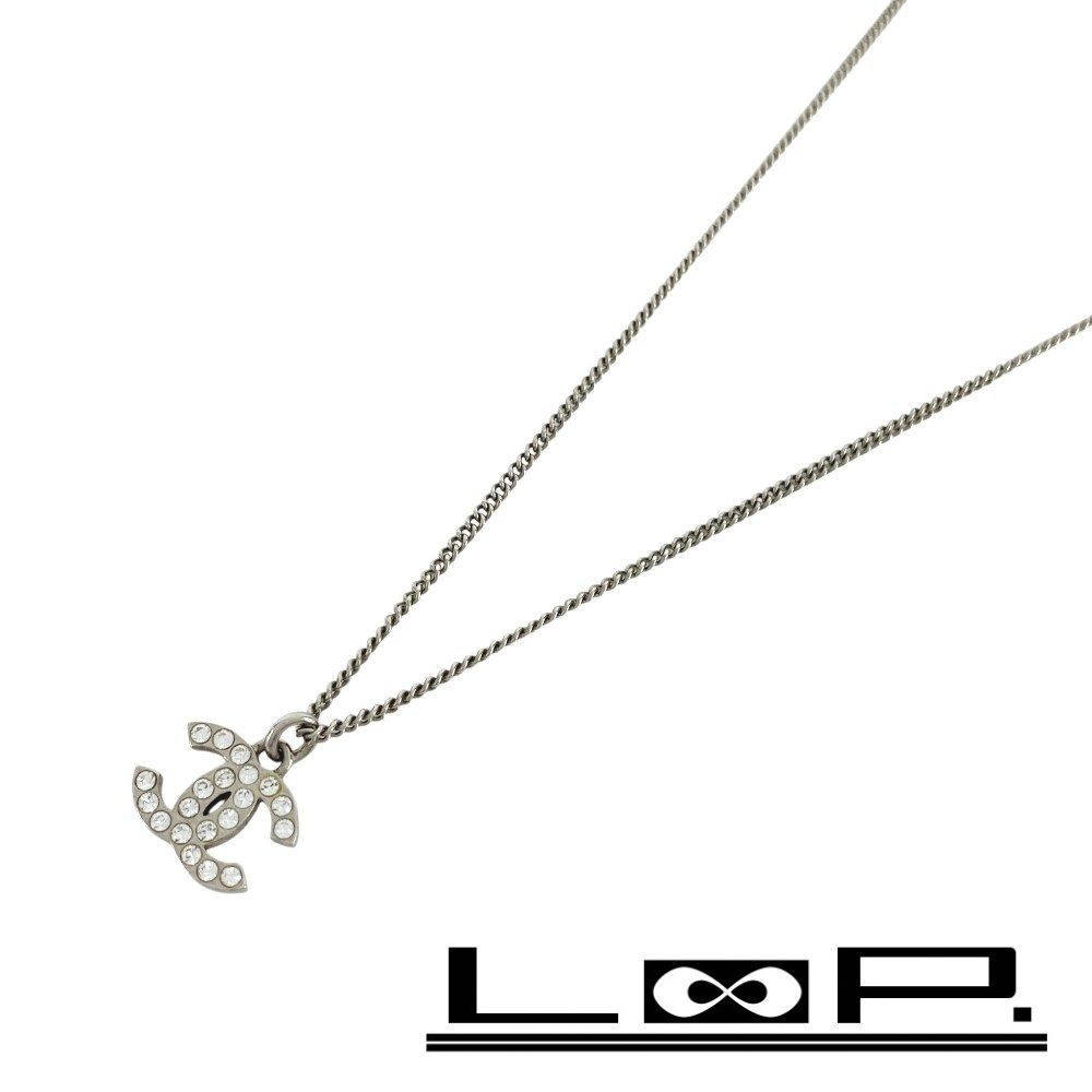 シャネル ■美品■ ココマーク ラインストーン ネックレス アクセサリー シルバー SS F13V 箱 【614644】7