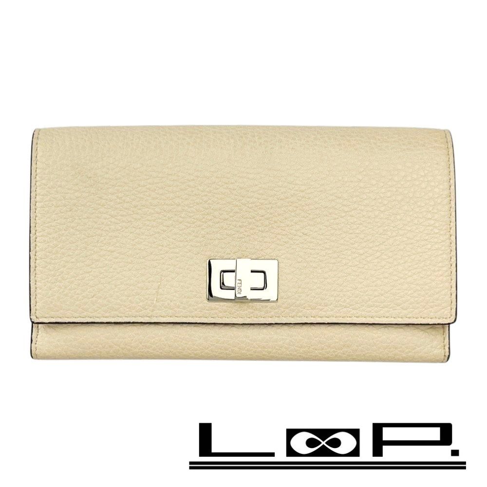 フェンディ ■中古■ ピーカブー 長財布 ウォレット レザー ベージュ 8M0437 【574788】13