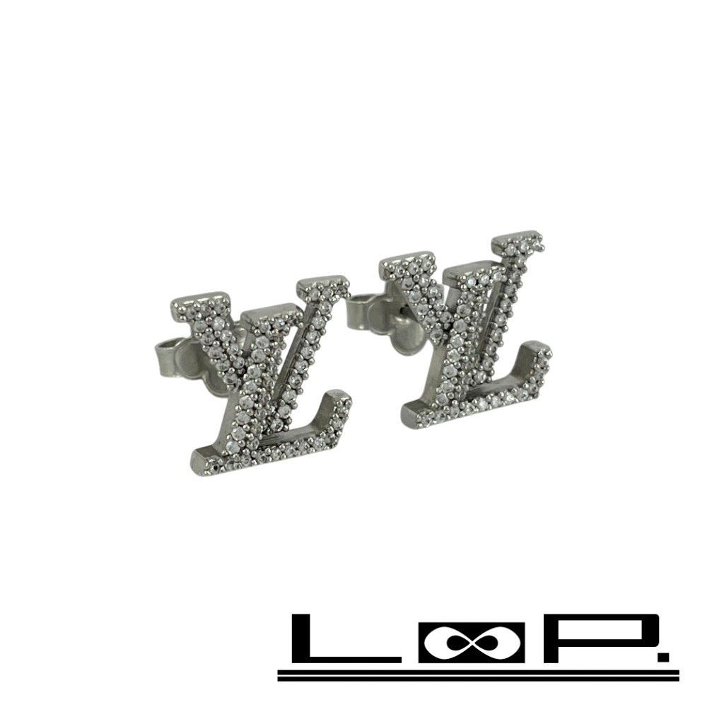 ルイヴィトン ■美品■ ドレイユ アイコニック ストラス ピアス アクセサリーラインストーン SS シルバー M00606【497032】12