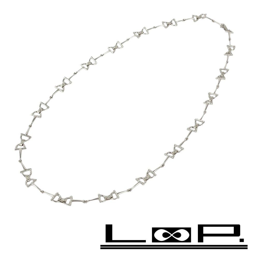 エルメス ■美品■ヴィンテージ■65cm■ ホースビット ネックレス アクセサリー シルバー カニ刻印 SV 800 箱 【572159】12