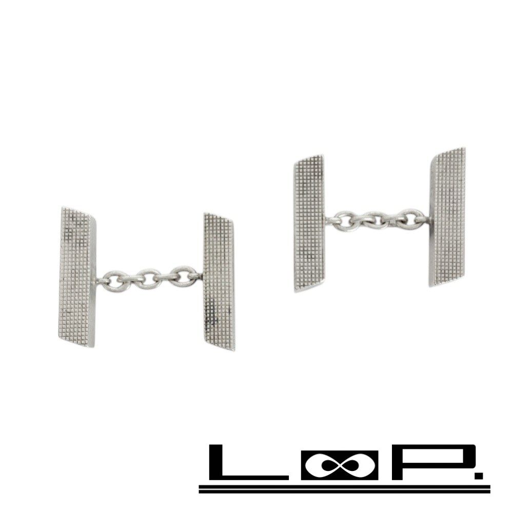 エルメス ■美品■ カフス スクエア チェーン SS シルバー 【372452】1