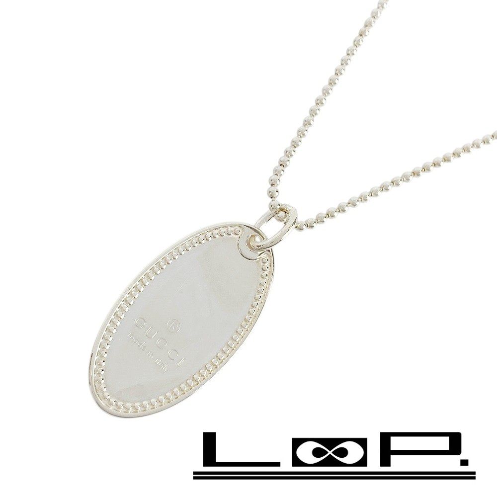 グッチ ■美品■ プレート サークル オーバル ネックレス アクセサリー SS シルバー 【392207】3