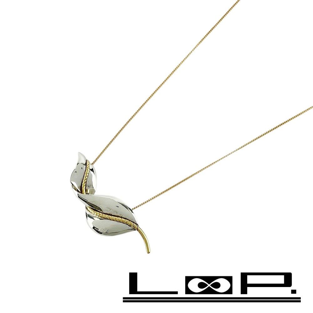 ティファニー ■美品■ リーフ モチーフ ネックレス アクセサリー コンビ シルバー ゴールド SV925 K18 6.7g 【534546】11