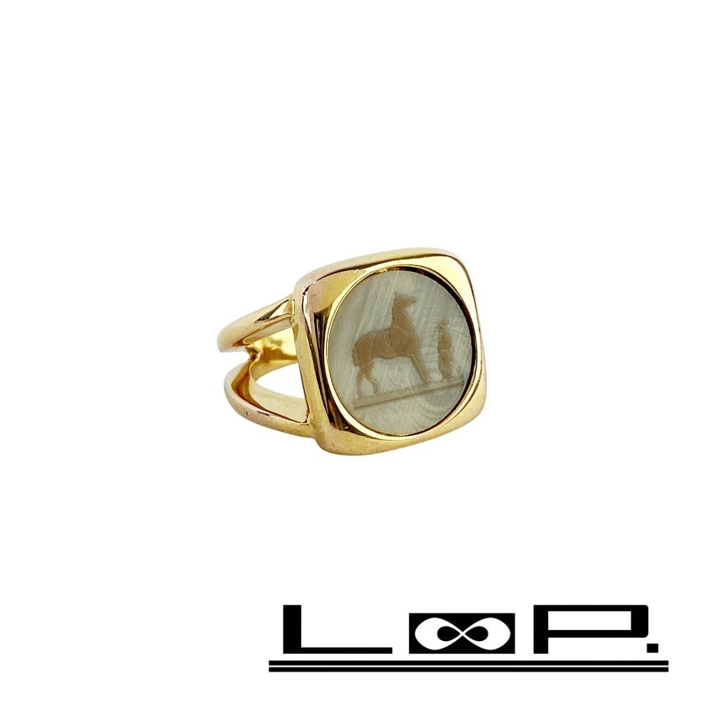 エルメス ■美品■ コロゾ リング 指輪 アクセサリー 馬 ゴールド GP #52 【540653】8