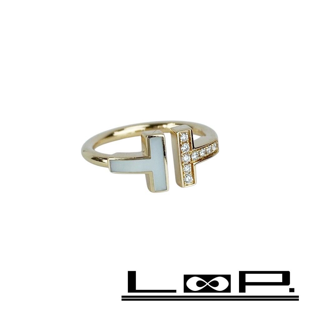 ティファニー ■美品■ T ワイヤー リング 指輪 アクセサリー シェル ダイヤ K18 PG750 ピンクゴールド 4.2g #12 箱 【590436】13