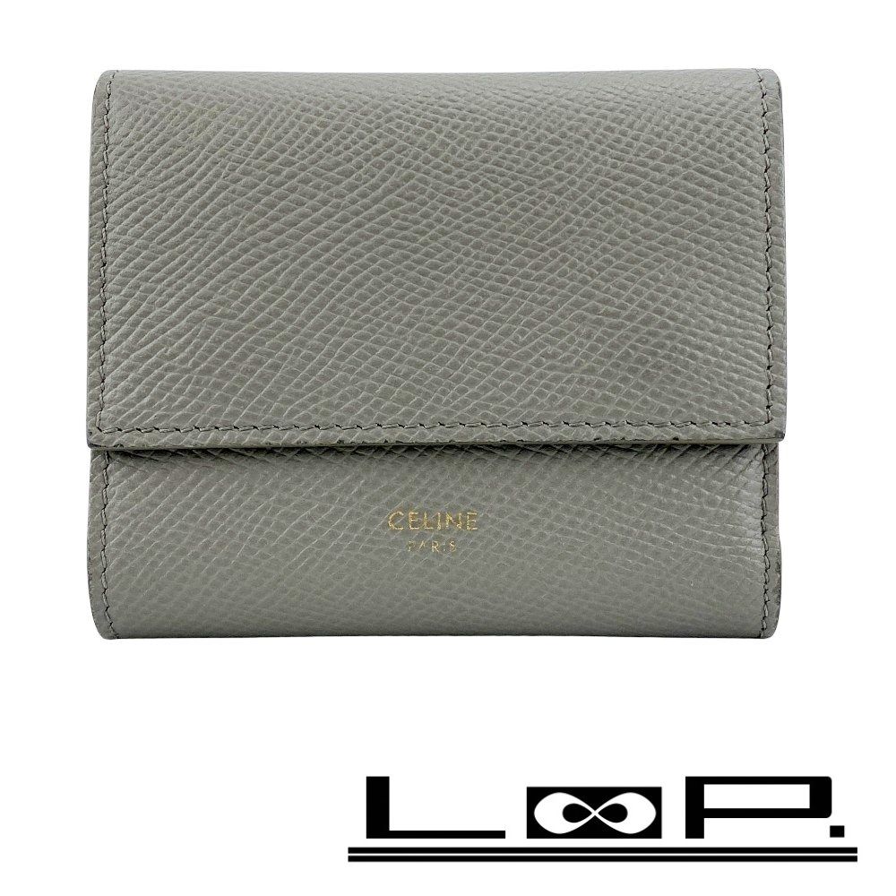 セリーヌ ■中古■ スモール トリフォールド ウォレット 三つ折り 財布 サイフ カーフ グレー 10B573BEL 【466823】11
