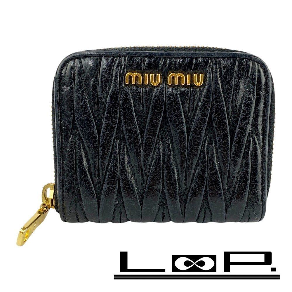 ミュウミュウ ■中古■ マドラス コイン ケース 財布 小銭入れ ウォレット マテラッセ レザー ブラック 【575181】8
