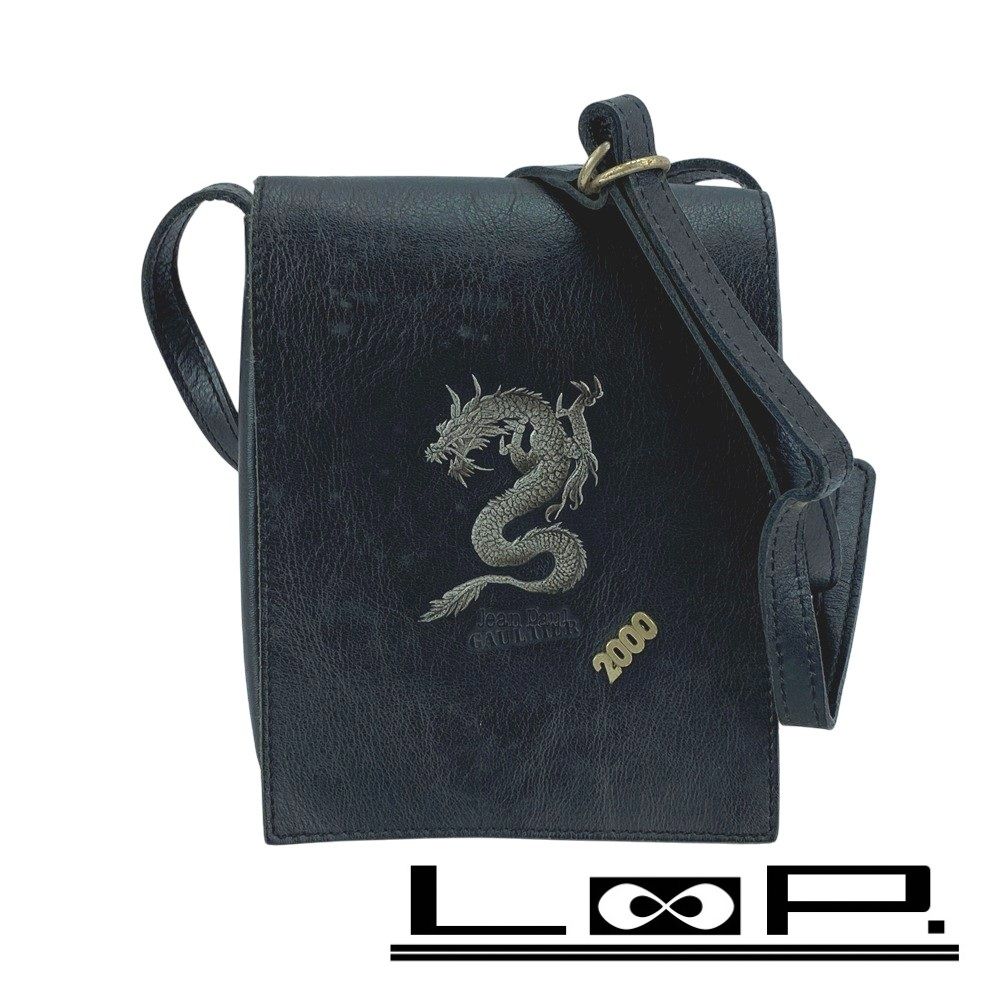 ジャンポールゴルチエ ■中古■ ショルダー バッグ 龍 ドラゴン 2000 レザー ブラック 【530470】1