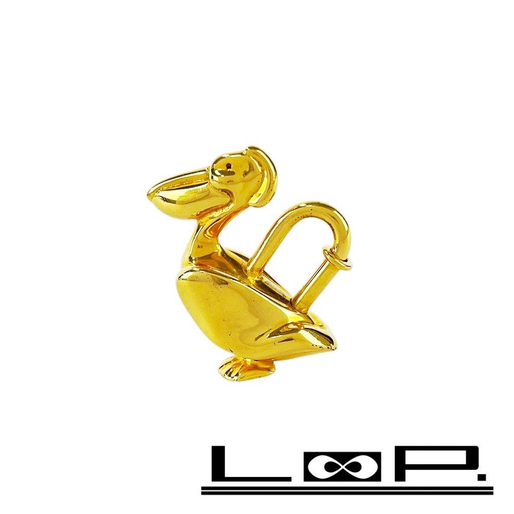 エルメス ■美品■ カデナ ペリカン バッグ チャーム アニマル ゴールド GP 【429767】5