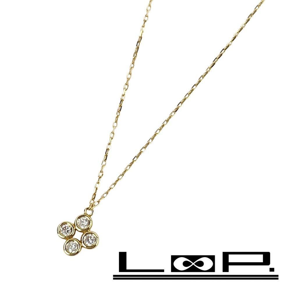 アーカー ■美品■ ヌーディーフルール ネックレス アクセサリー ダイヤ D0.08 K18 YG750 イエローゴールド 0.78g 【590276】13