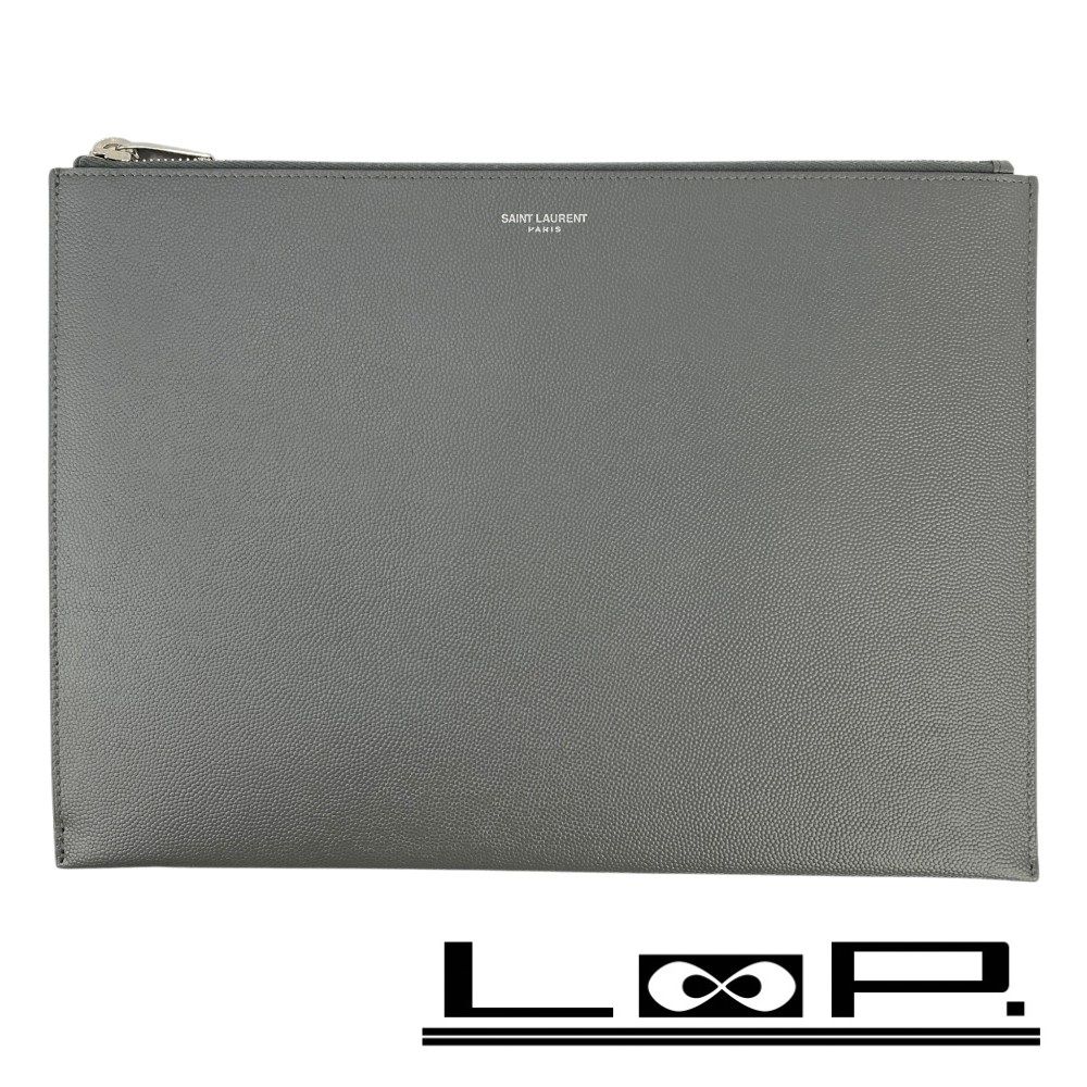 サンローラン ■新同■ クラッチ バッグ マルチケース レザー グレー 397294 【607752】8