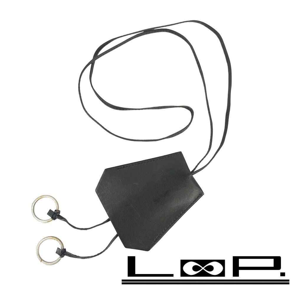 エルメス ■中古■103cm■ クロシェット ロング ネックレス ペンダント アクセサリー キーリング ブラック レザー □B刻 箱 【519765】11