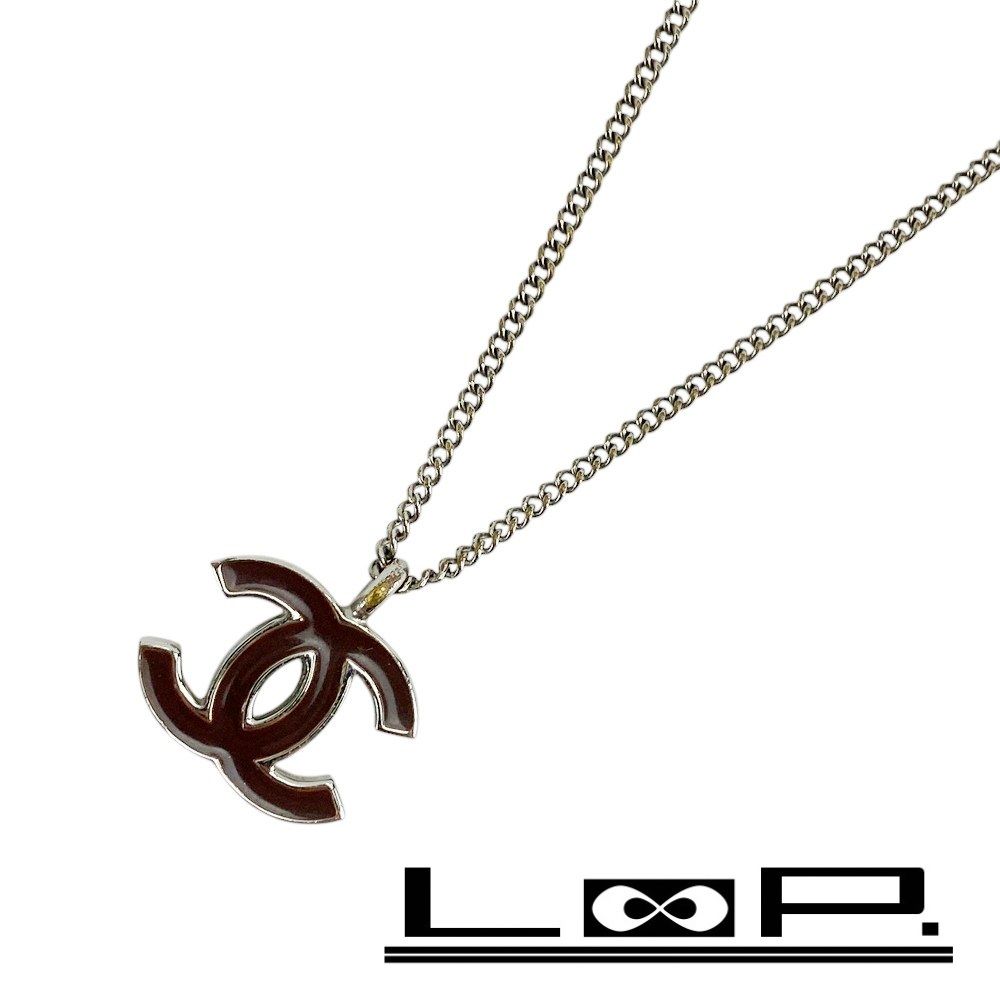 シャネル ■美品■ ココ ネックレス アクセサリー SS シルバー ブラウン 02C 【419201】3