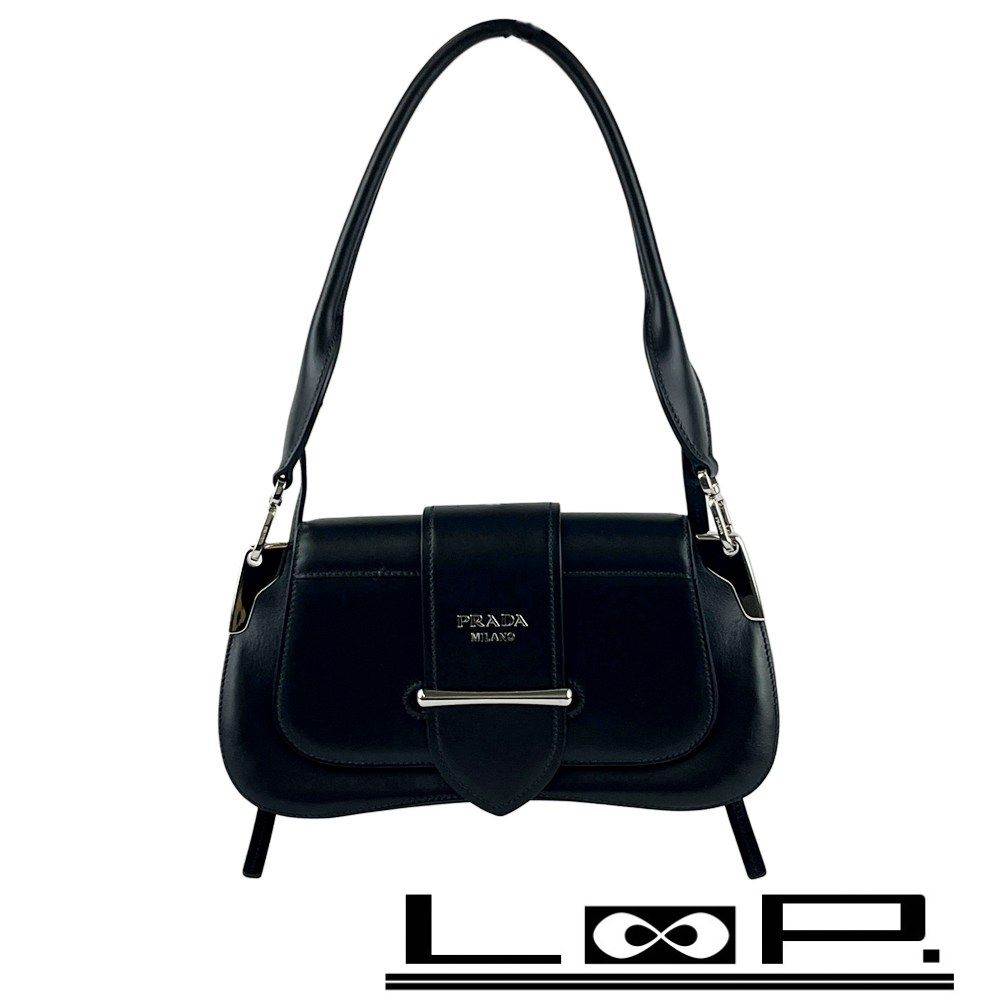 プラダ ■美品■ 2WAY ハンド ショルダー バッグ カバン SS レザー ブラック シルバー 1BD168 【624360】3 107,144円
