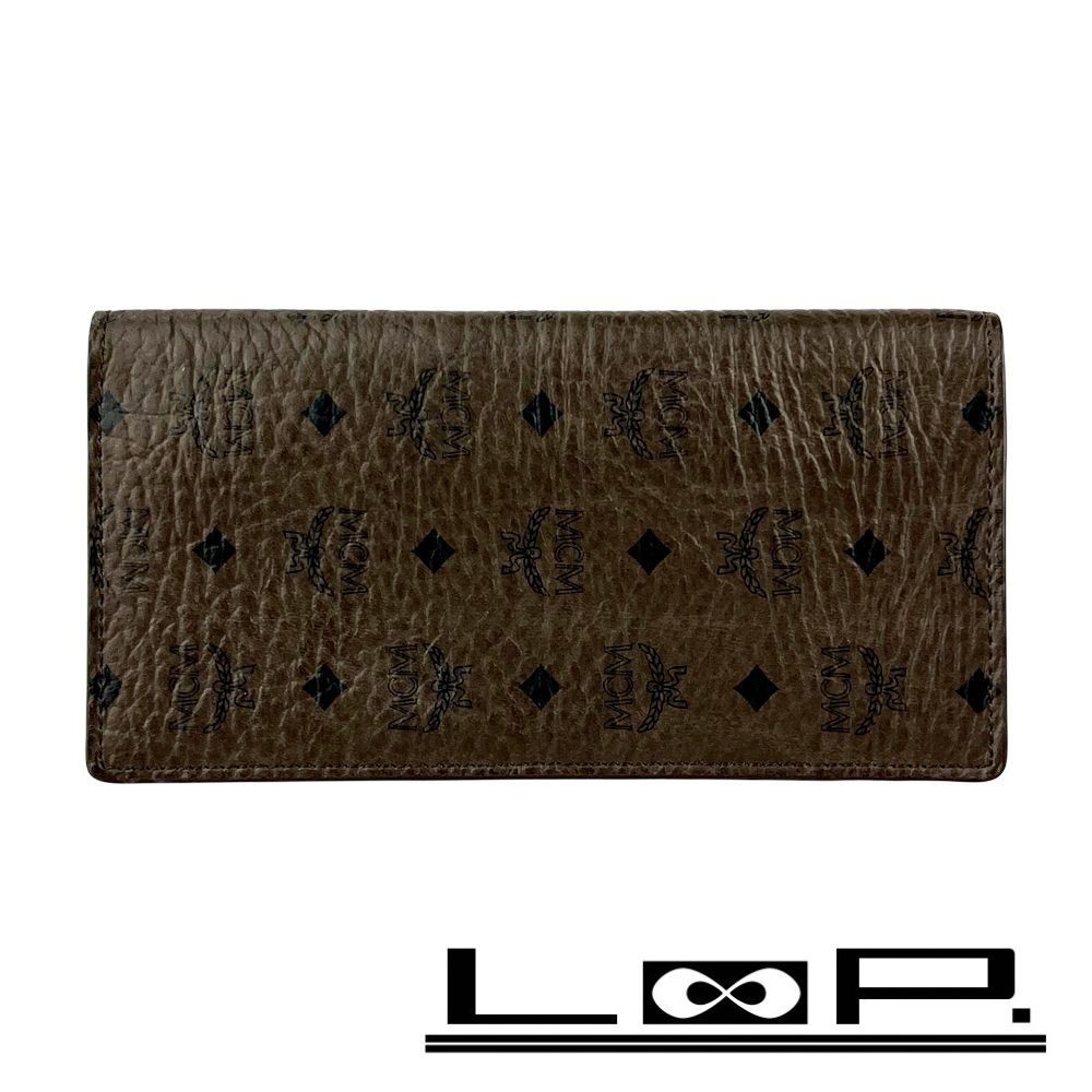MCM ■美品■ 長財布 札入れ カード ケース レザー ブラウン ネイビー 【535796】1