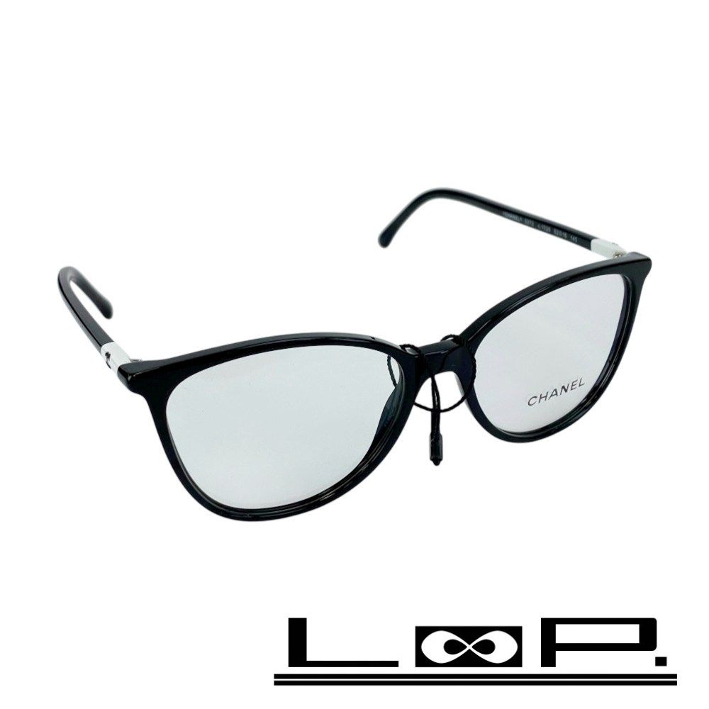 シャネル ■美品■ サイドココ メガネ 黒縁 眼鏡 ファッション SS ブラック 3373 c.1026 52□16 140 箱 【544040】11