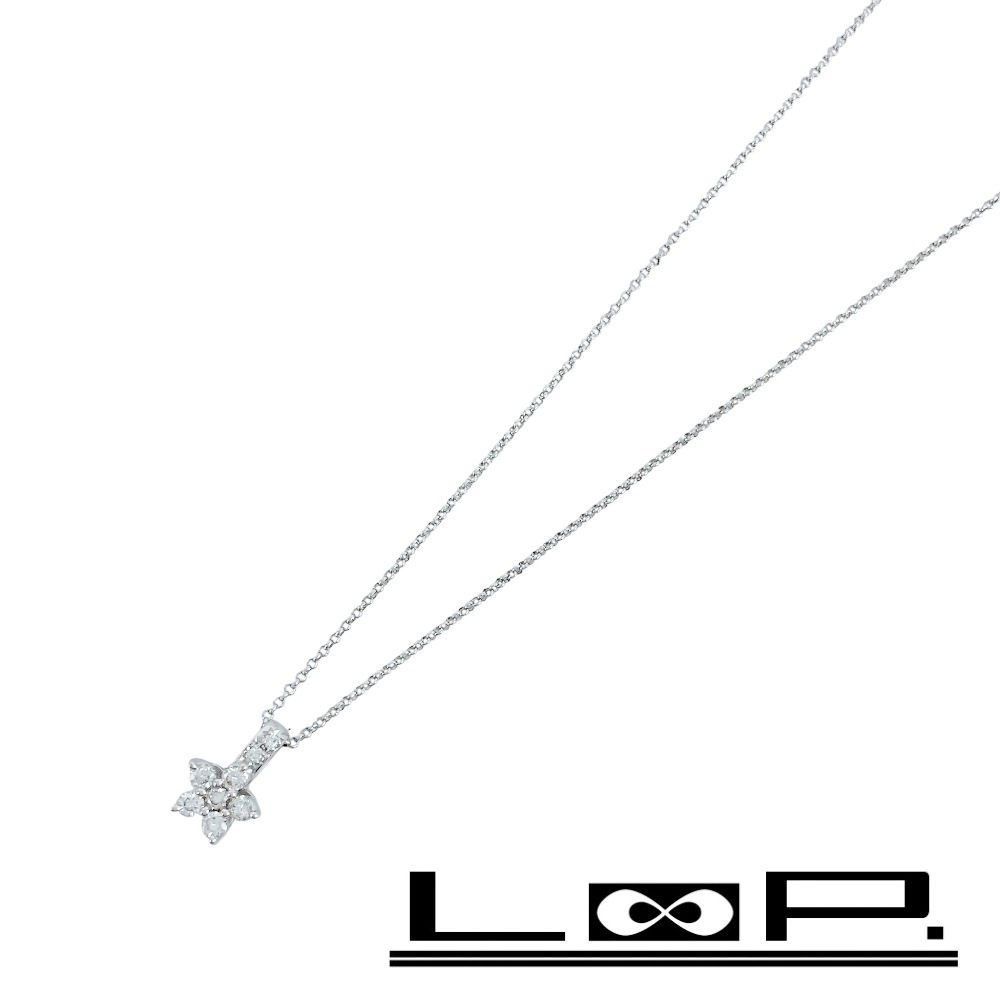タサキ ■新同■ ネックレス アクセサリー フラワー シルバー ダイヤ K18 750 WG D0.20 2.3g 【439940】11