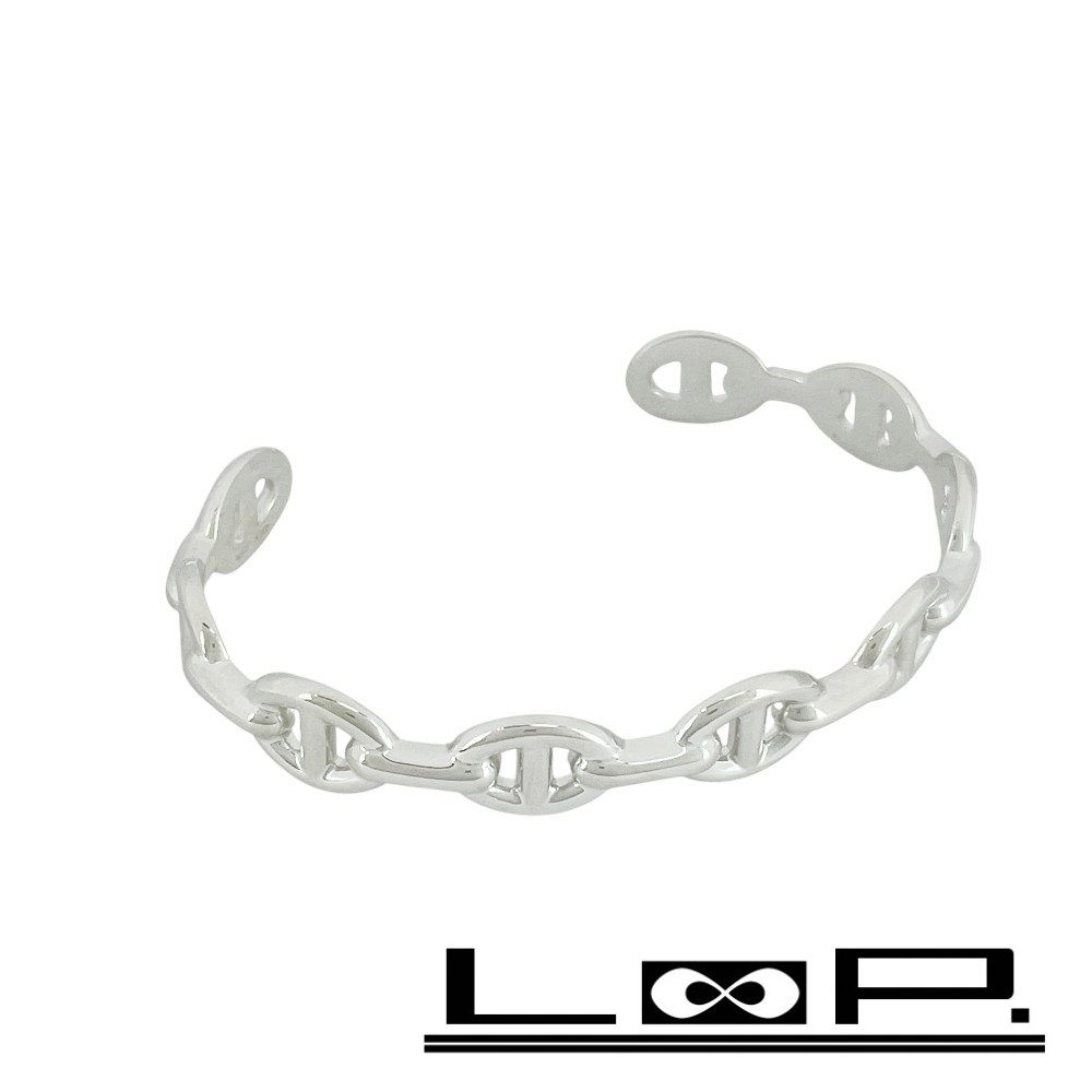 エルメス ■新同■磨き済■ シェーヌダンクル アンシェネ LG バンクル ブレスレット シルバー SV925 箱 【411052】8