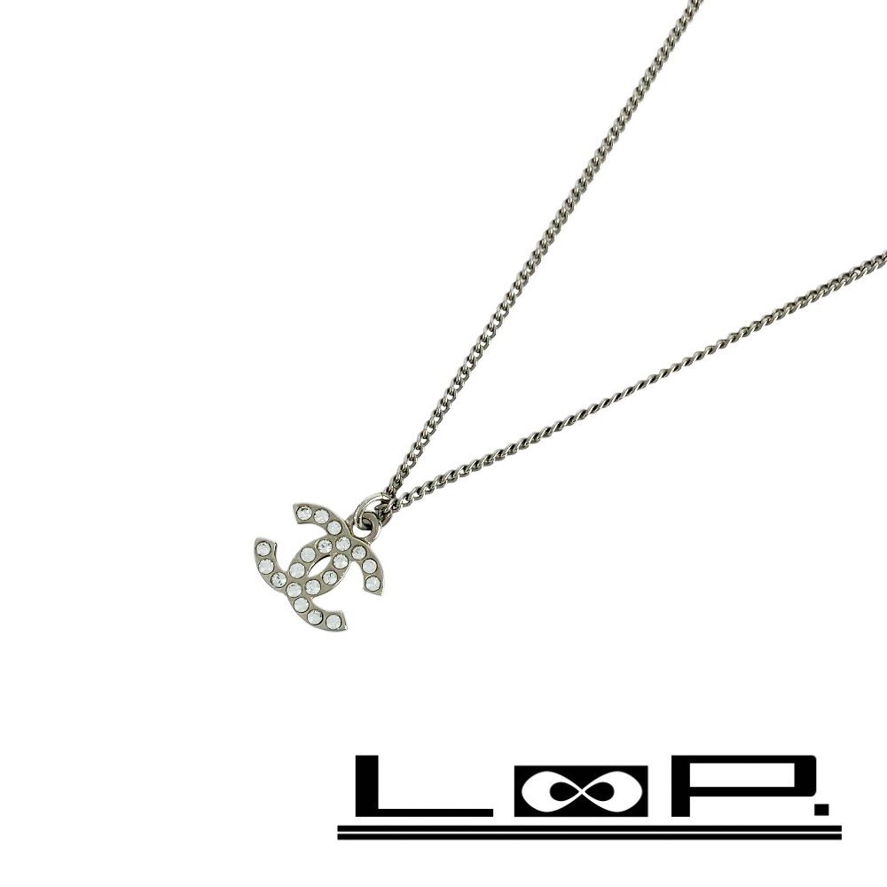 シャネル ■美品■ ココマーク ラインストーン ネックレス アクセサリー シルバー SS C12V 【603068】11