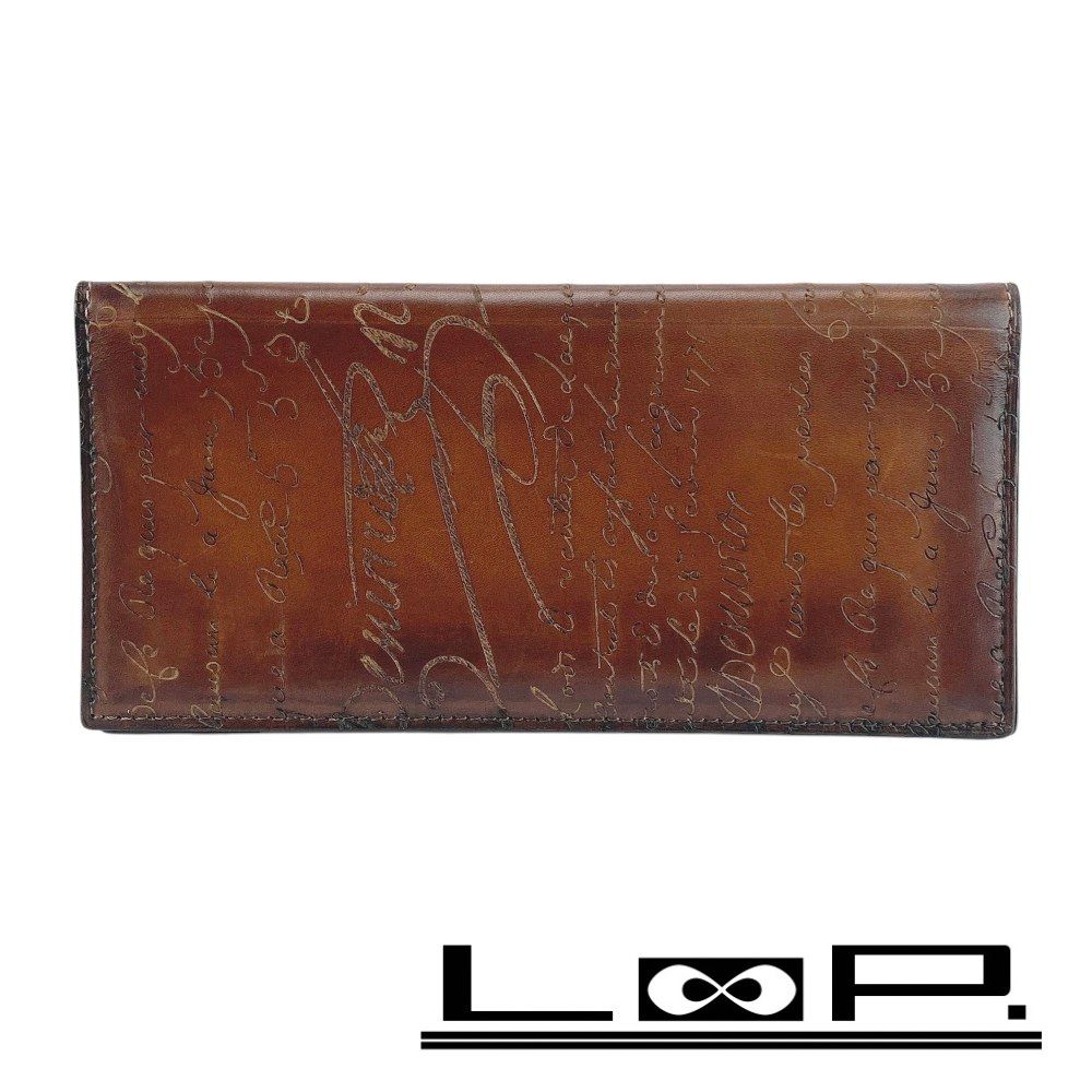 ベルルッティ ■美品■ セコイヤ 札入れ 長財布 カリグラフィ レザー ブラウン 【421297】4