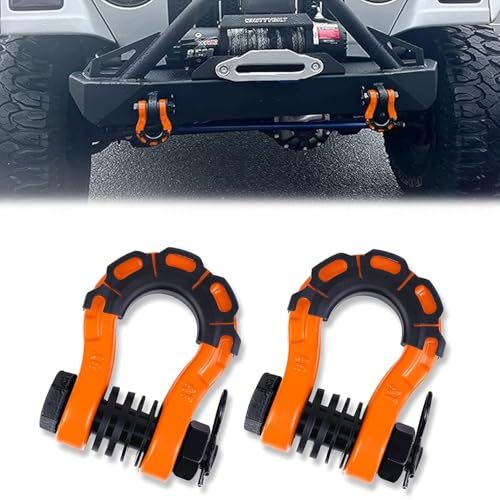 車 シャックル 牽引フック 8ton トレーラー ヒッチ フック Dリング 8トン牽引力 カート トラック オフロード キャンピング 保護カバー付き 防錆 救助 弓型 (オレンジ)(沖縄・離島の方発送不可）) dc9560fb