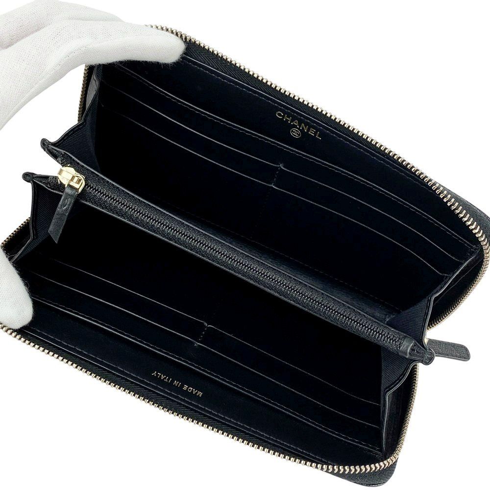 シャネル □美品□ カメリア 長財布 ウォレット ココマーク レザー