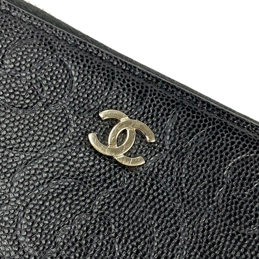 シャネル □美品□ カメリア 長財布 ウォレット ココマーク レザー